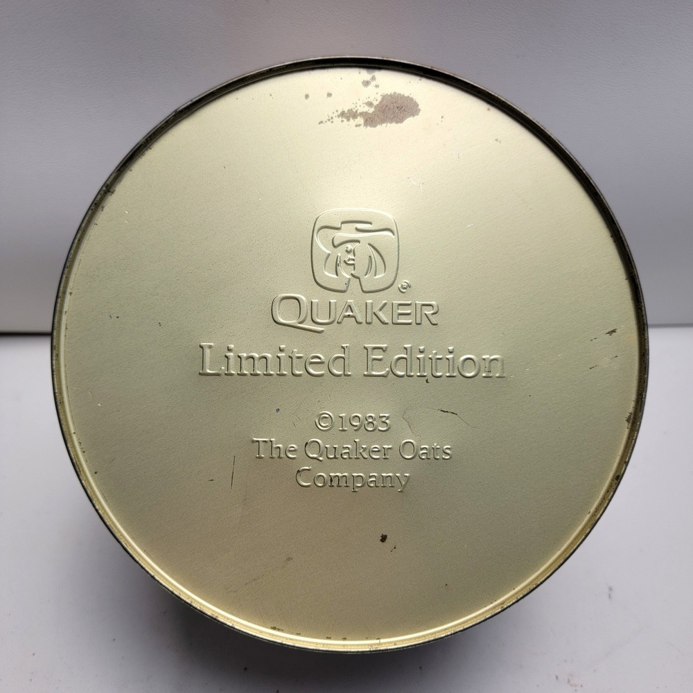 Vintage 1982 Quaker Oats Heritage Cookie Tin Limited Edition Round Container - Picture 7 of 12